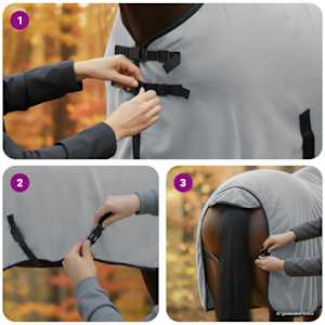 Deka pro koně Světle šedá a růžová Polyester - obrázek 10