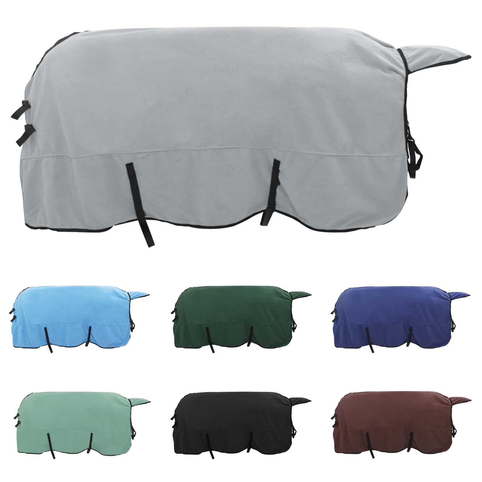 Konjski plašč Polna svetlo siva in roza Poliester - slika 2