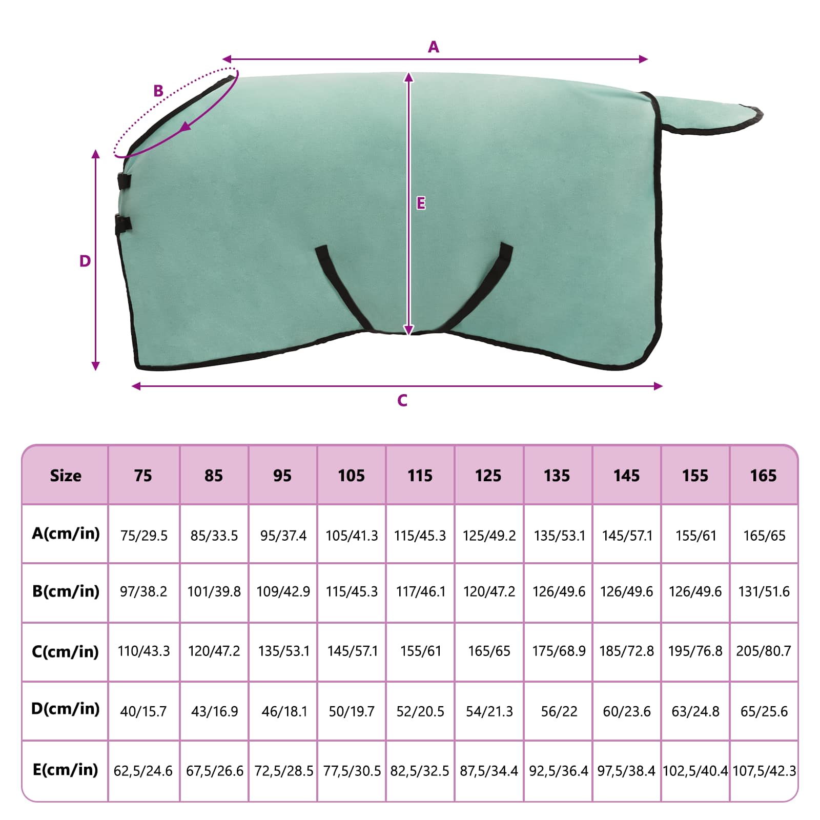Konjski plašč Posebna zelena Poliester - slika 9