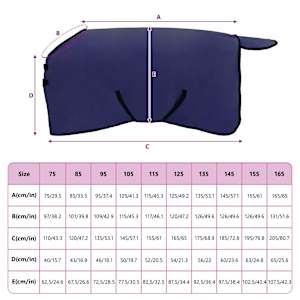Deka pro koně Námořnická modrá Polyester - obrázek 8