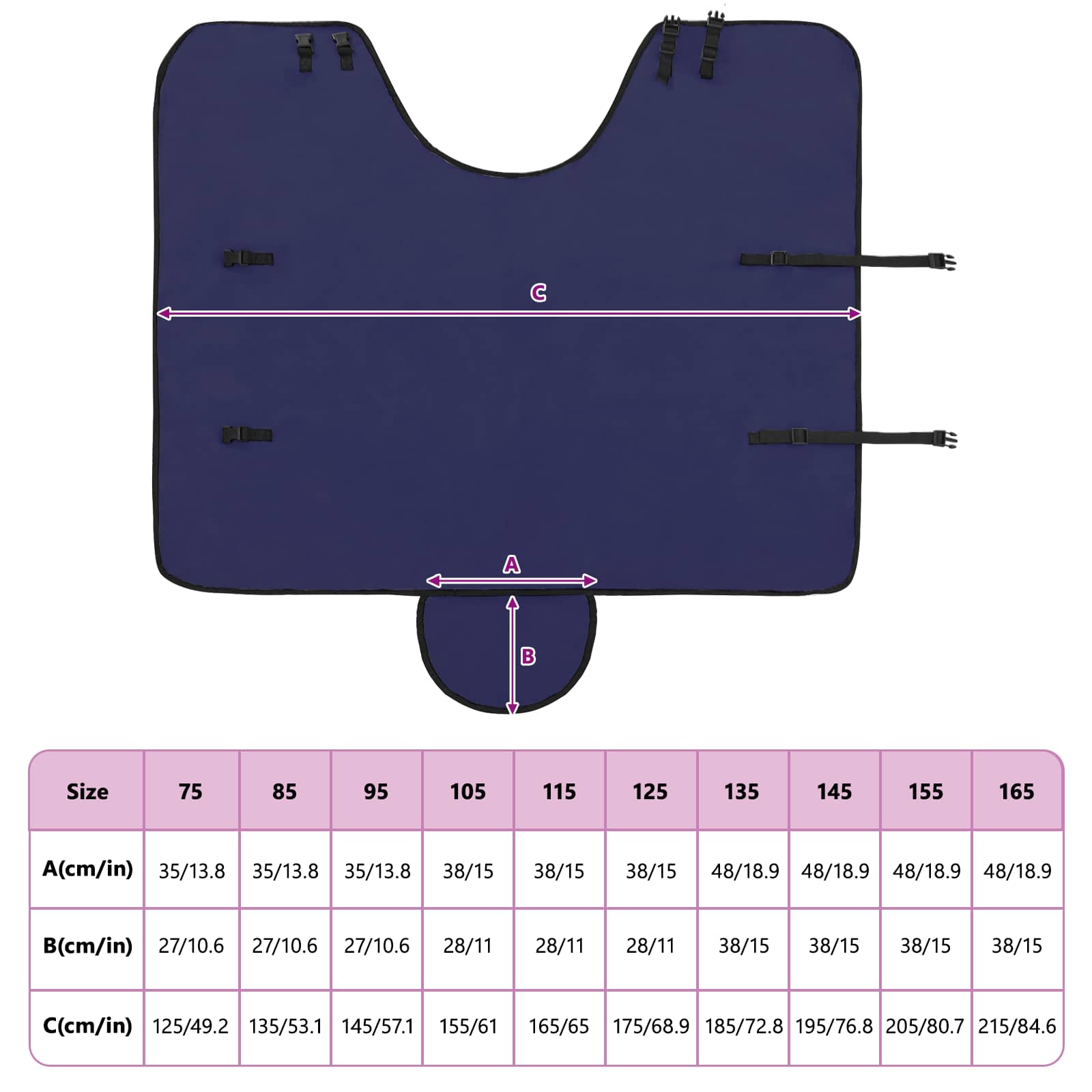 Konjski plašč Temno modra Poliester - slika 10