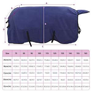 Deka pro koně Námořnická modrá 125 cm Polyester - obrázek 8