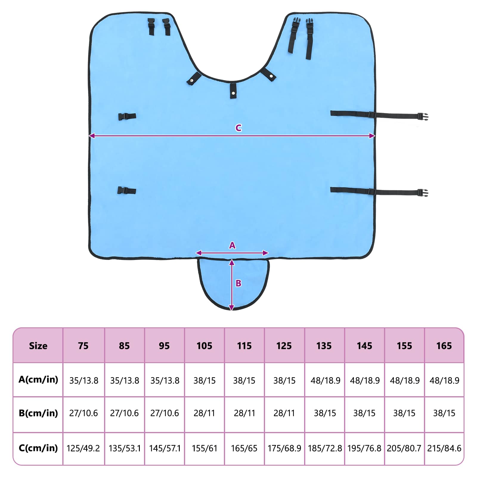 Zirgu sega Pilns akva 75 cm Poliesters