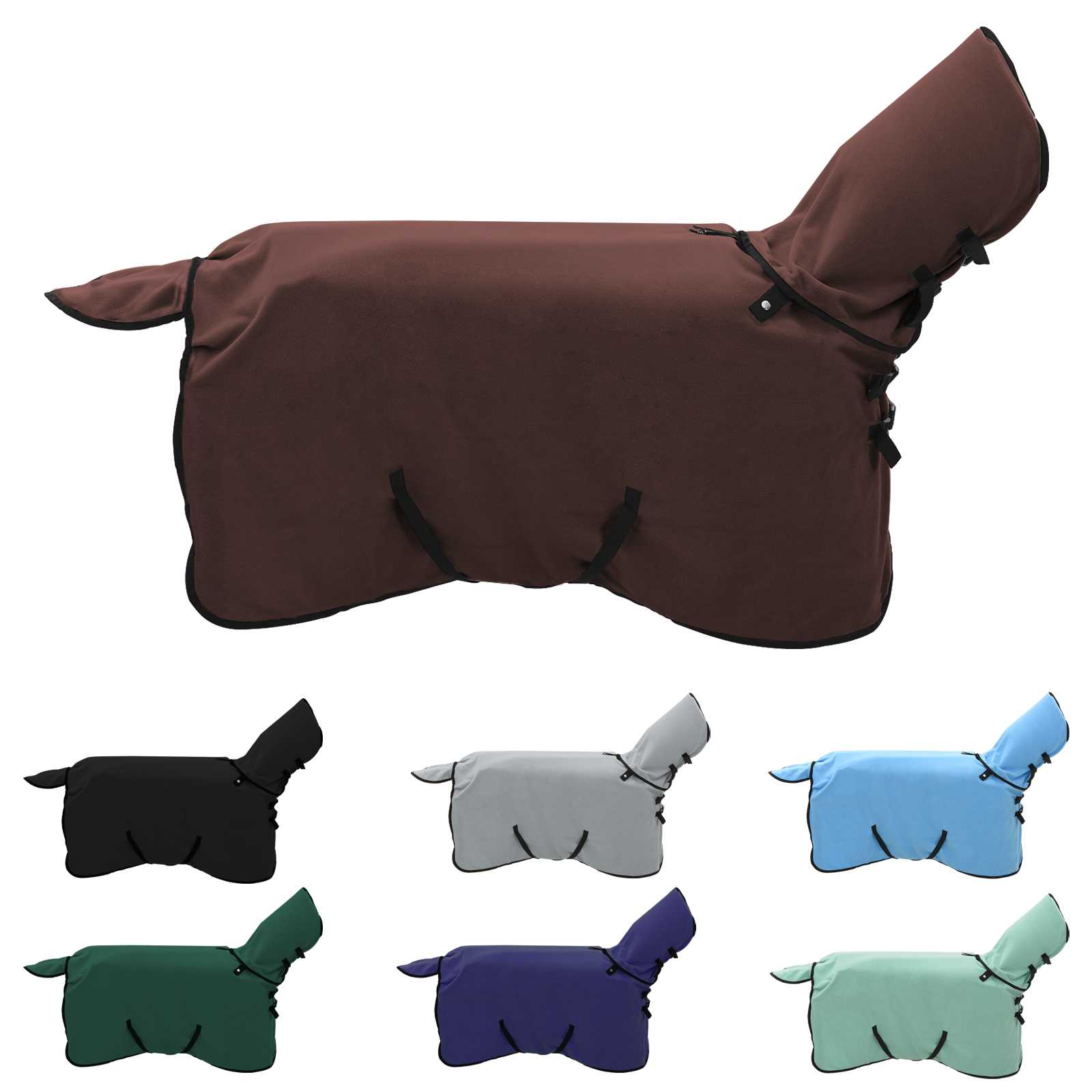 Konjski plašč Polna temno rjava Poliester - slika 2