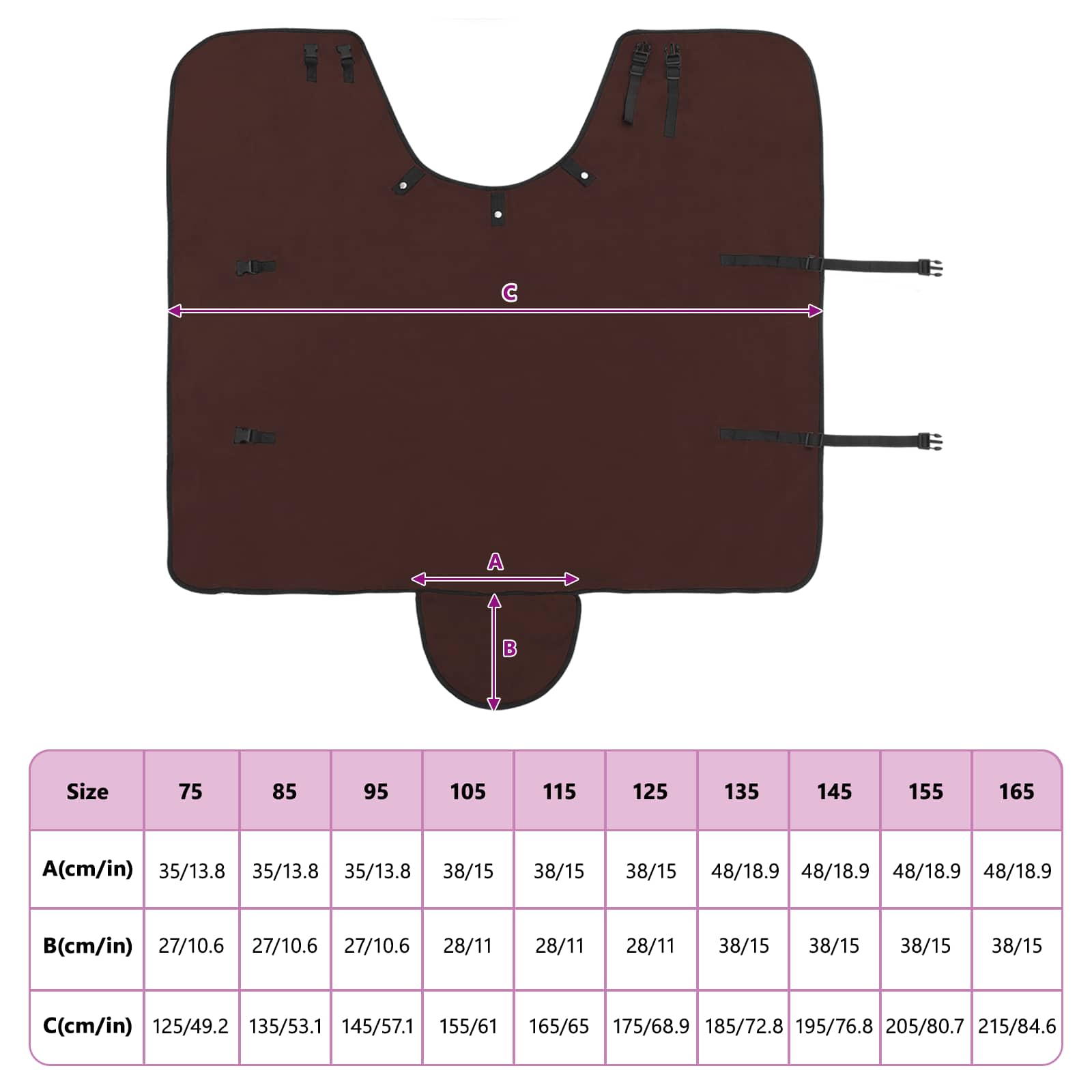 Konjski plašč Polna temno rjava Poliester - slika 10