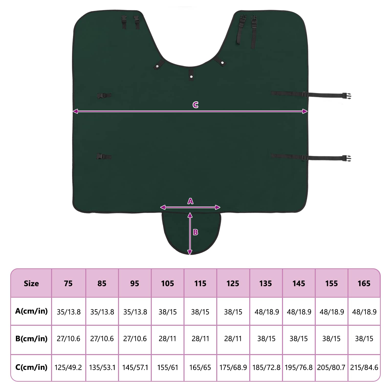 Konjski plašč Polna temno zelena Poliester - slika 10