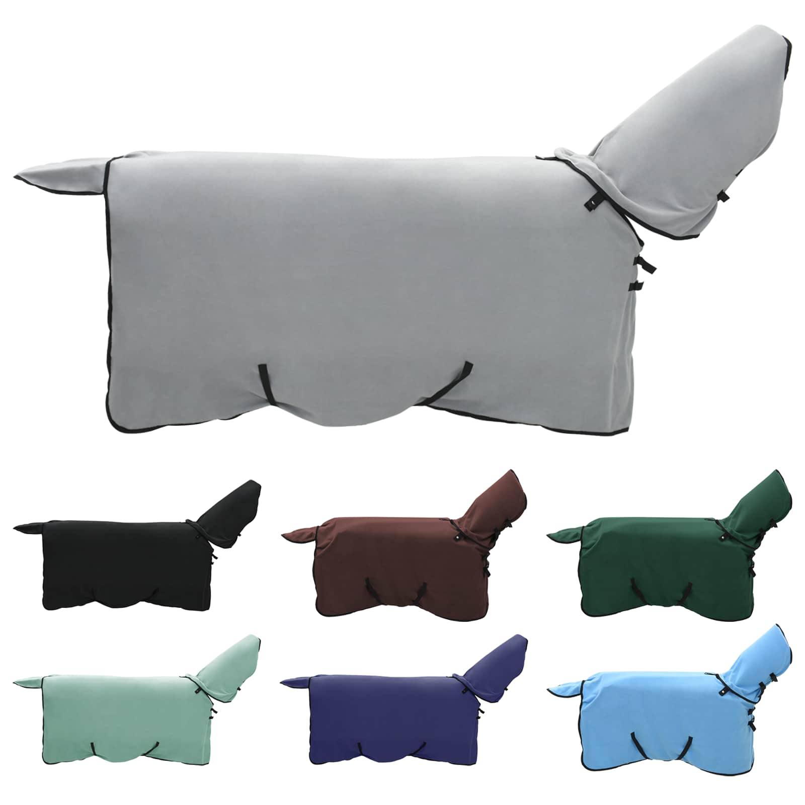 Thumbnail - vidaXL Pferdedecke Hellgrau und Rosa Polyester