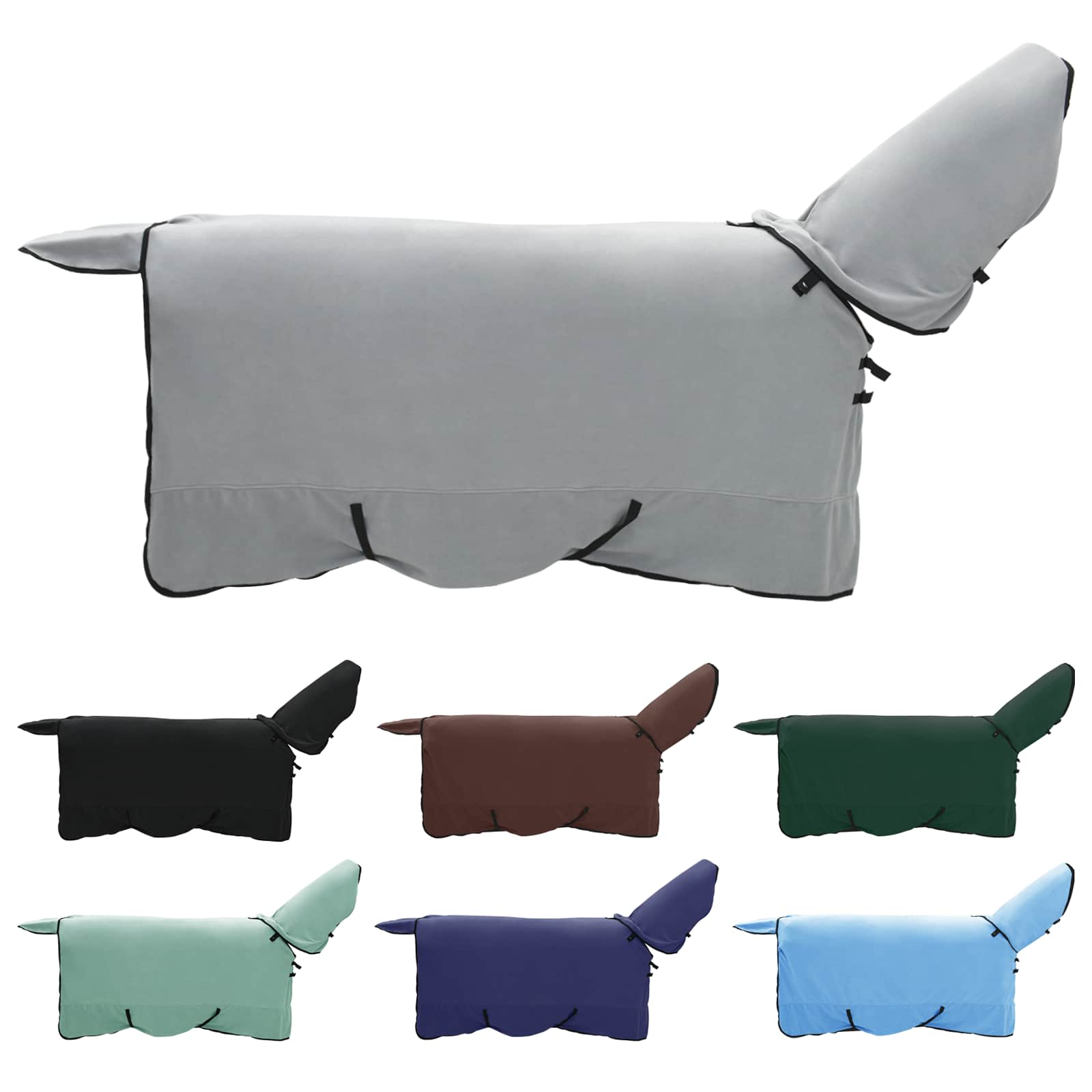 Konjski plašč Polna svetlo siva in roza Poliester - slika 2