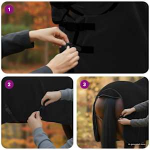 Deka pro koně Černá Polyester - obrázek 10