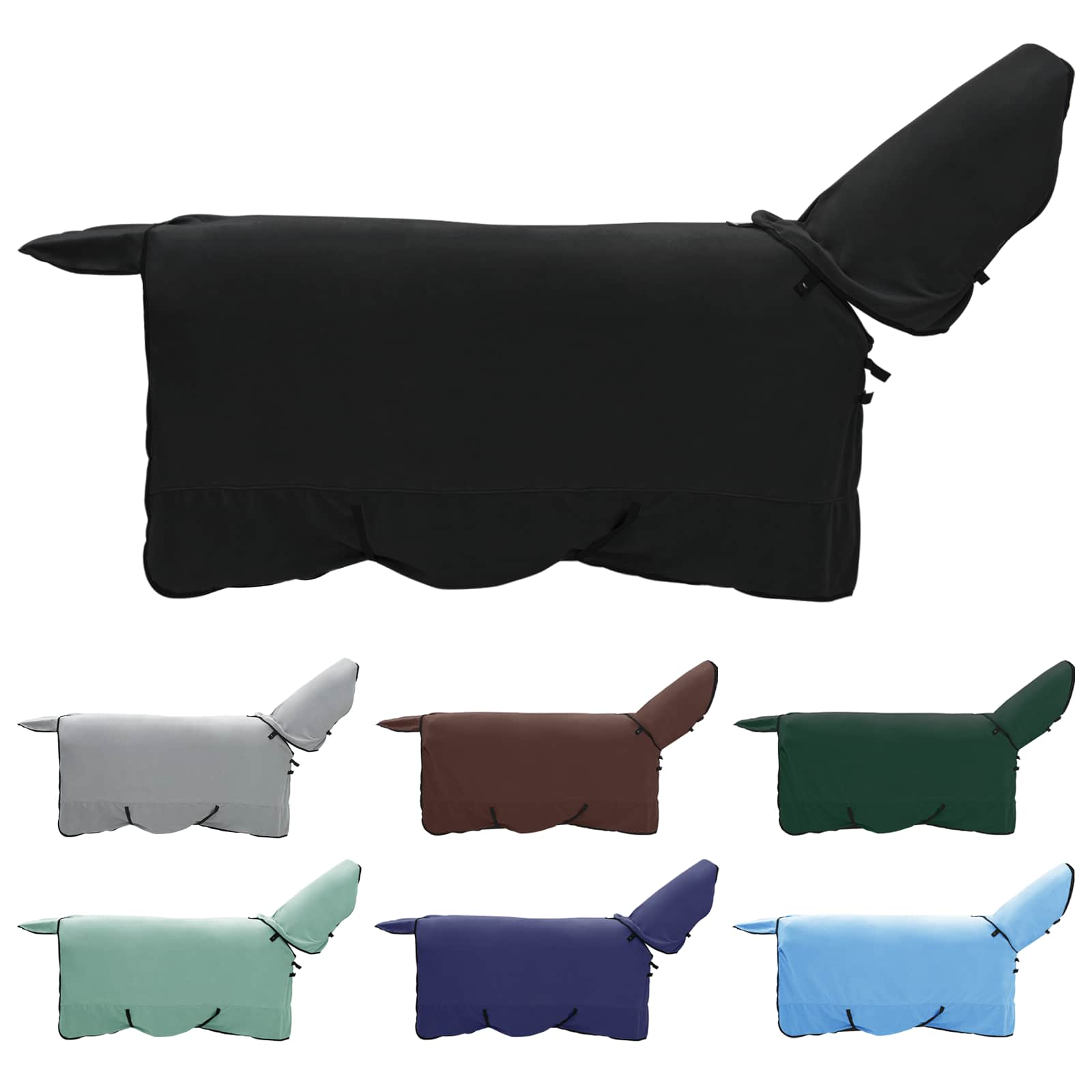 Thumbnail - vidaXL Pferdedecke Schwarz Polyester