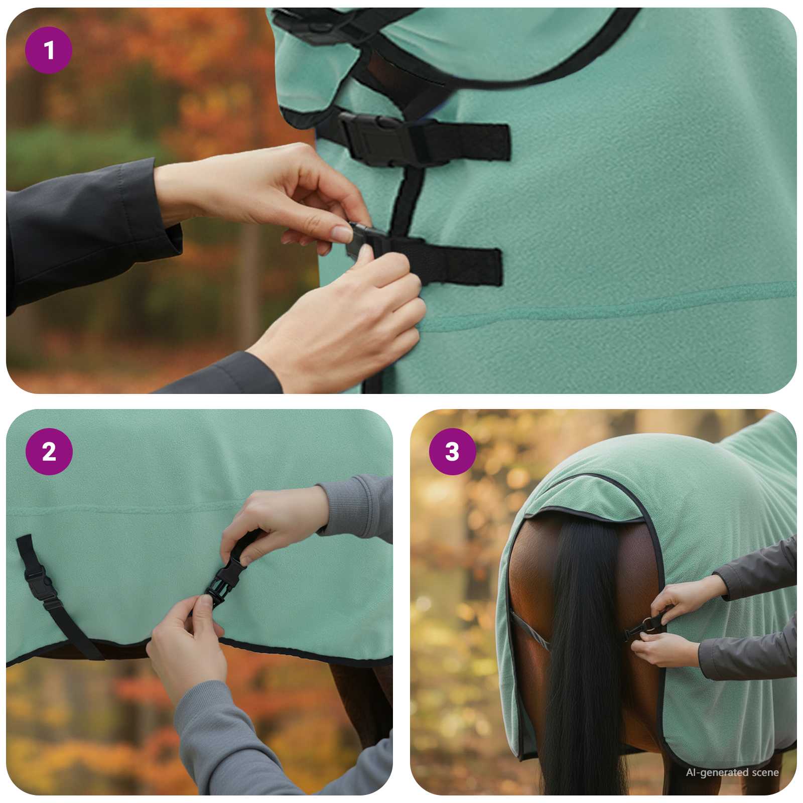 Konjski plašč Posebna zelena Poliester - slika 11