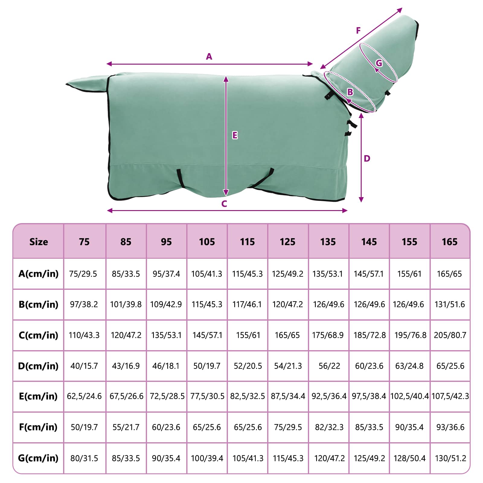 Konjski plašč Posebna zelena Poliester - slika 9