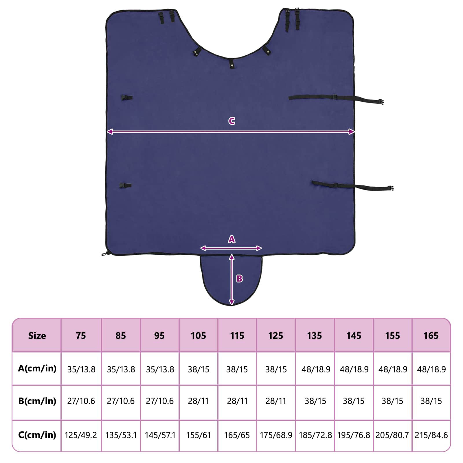 Konjski plašč Temno modra Poliester - slika 10