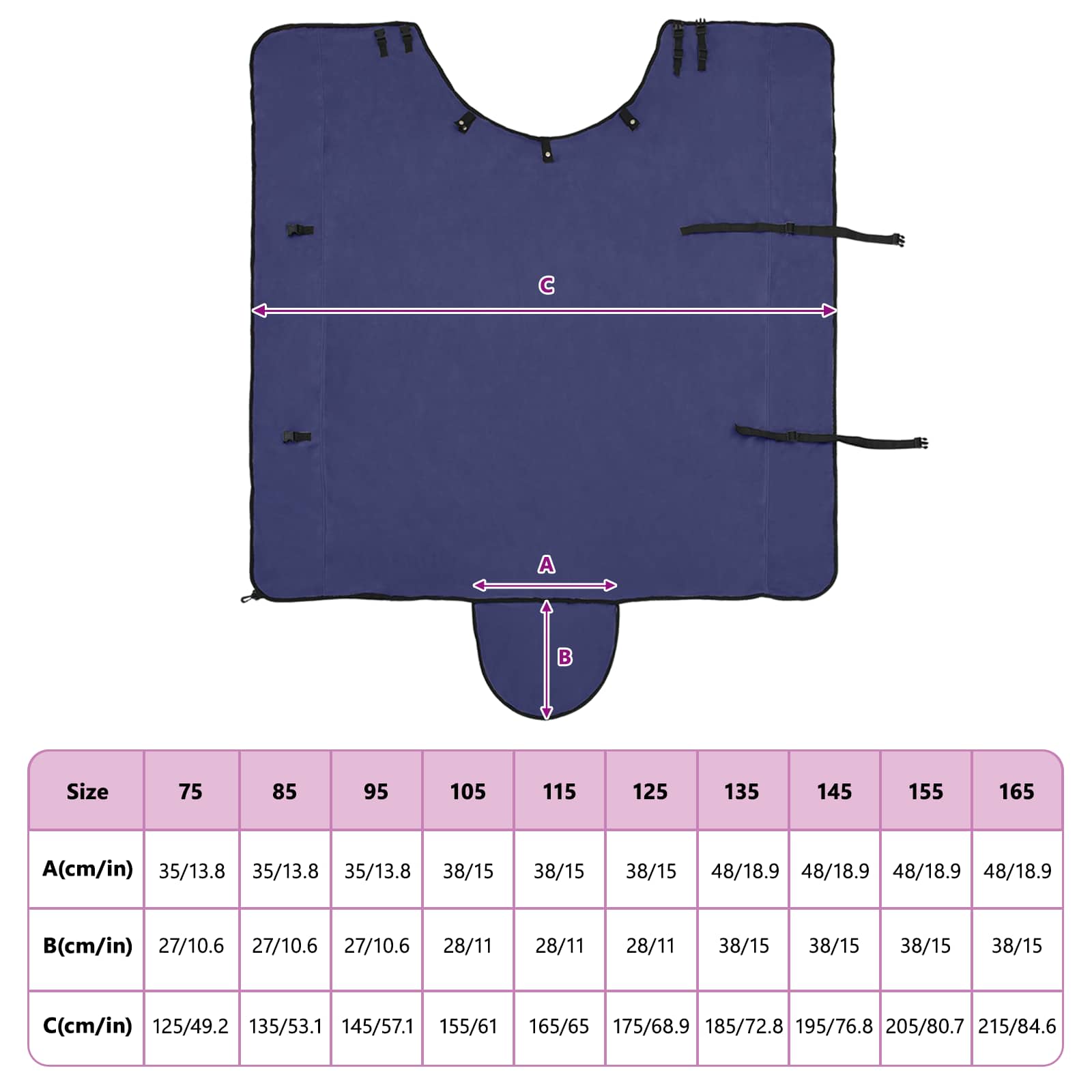 Konjski plašč Temno modra Poliester - slika 10