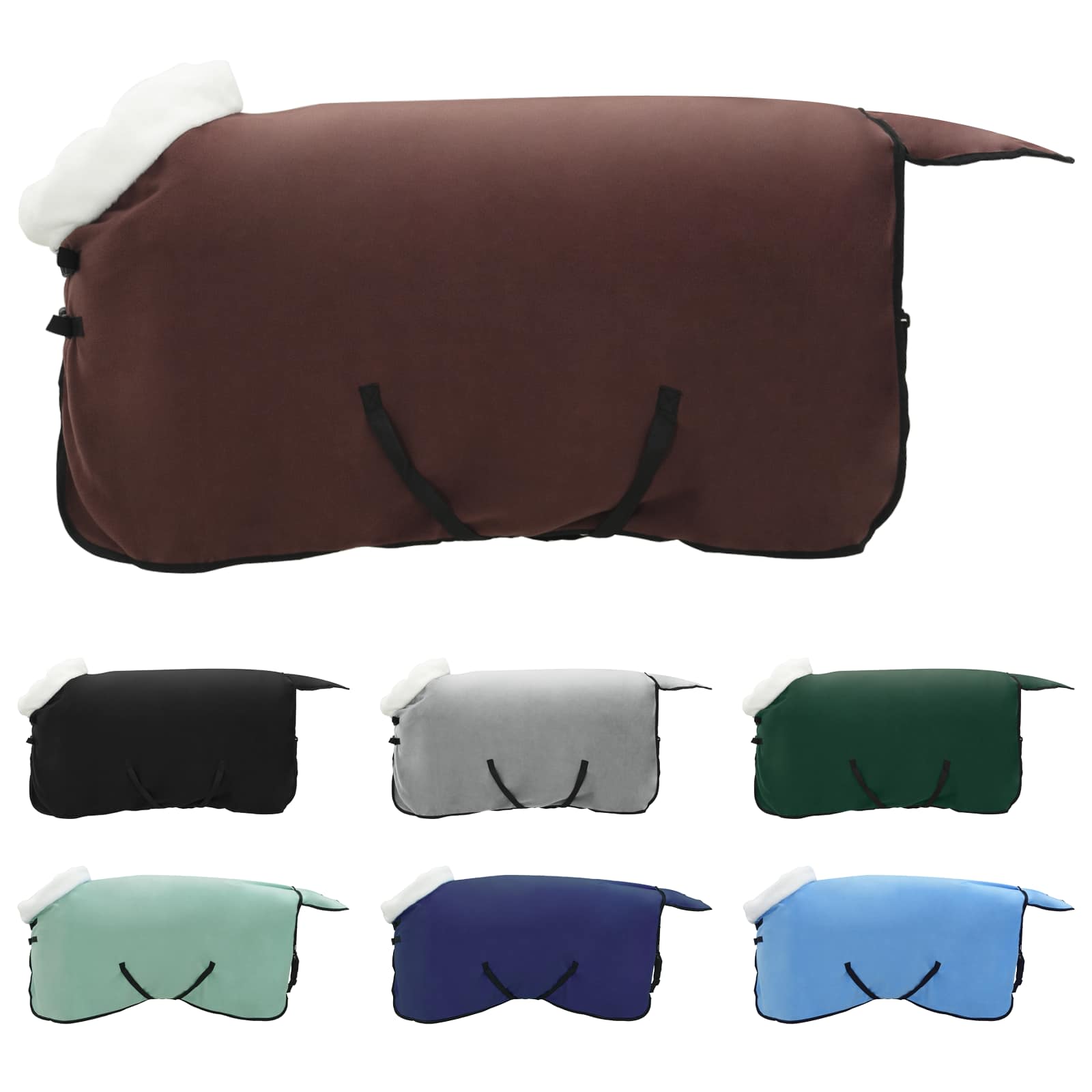 Konjski plašč Polna temno rjava 75 cm Polarna flanela - slika 2