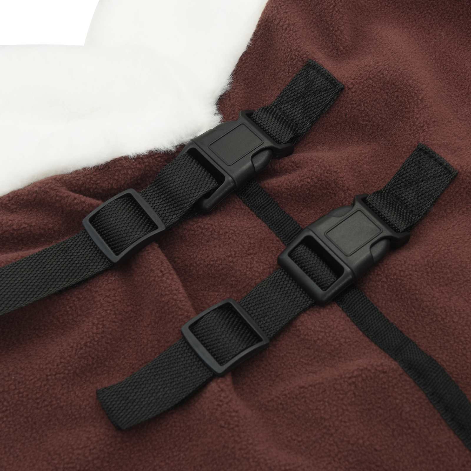 Konjski plašč Polna temno rjava 85 cm Polarna flanela - slika 8