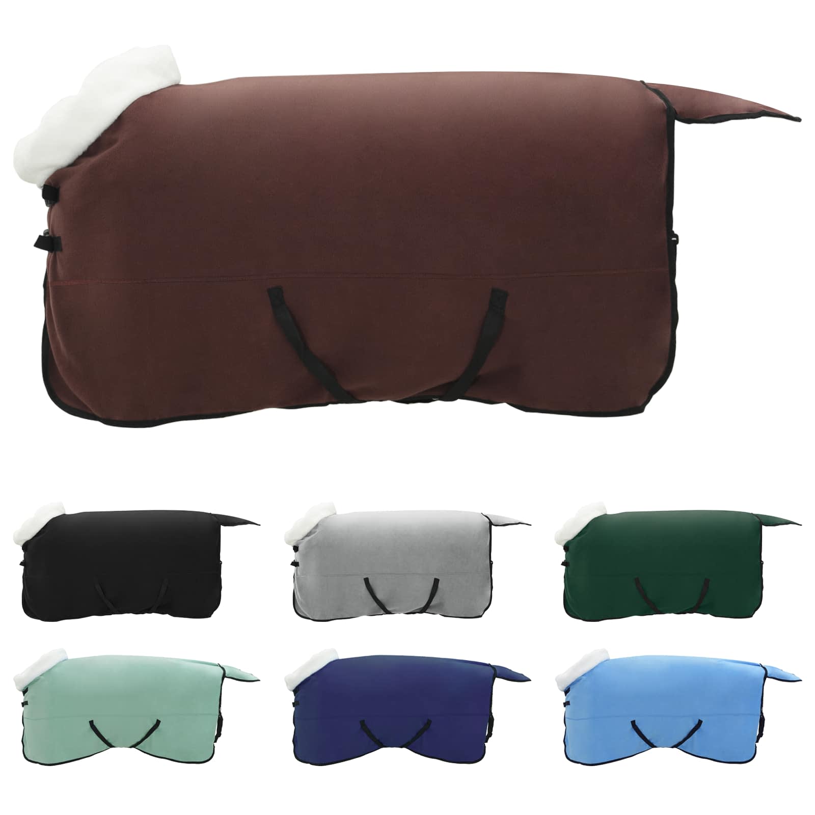 Konjski plašč Polna temno rjava 125 cm Polarna flanela - slika 2