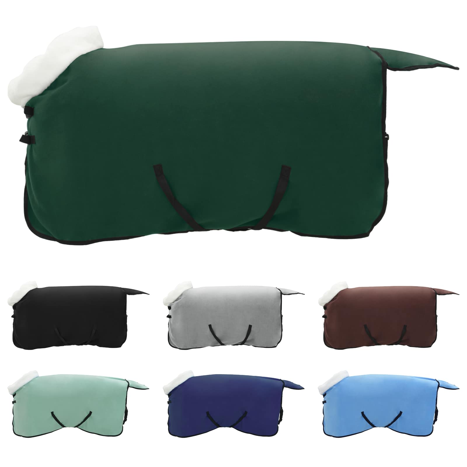 Thumbnail - vidaXL Pferdedecke Dunkelgrün 105 cm Polarfleece