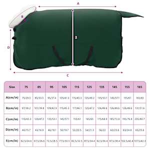 Deka pro koně Tmavě zelená 135 cm Polartec fleece - obrázek 8