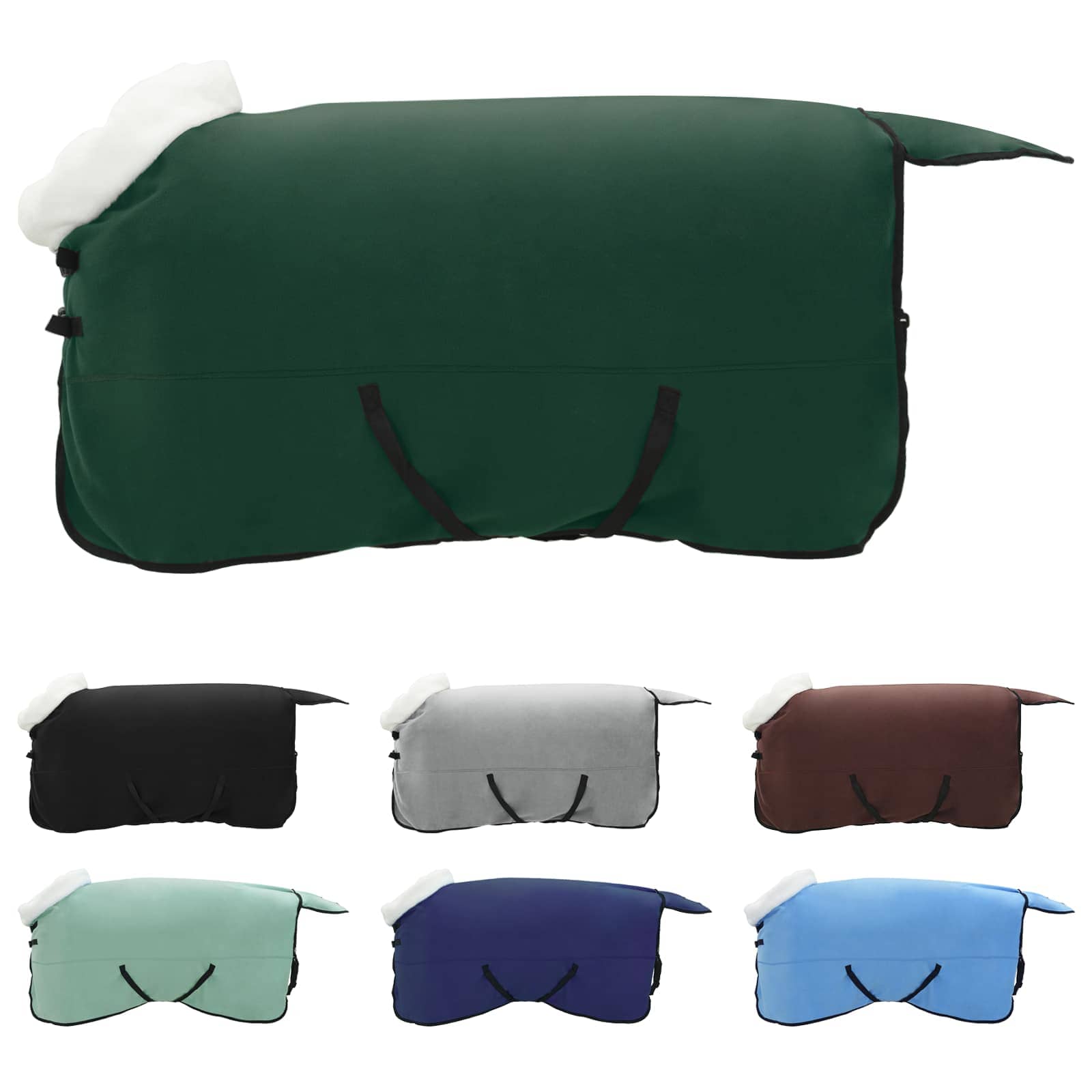 Thumbnail - vidaXL Pferdedecke Dunkelgrün 165 cm Polarfleece