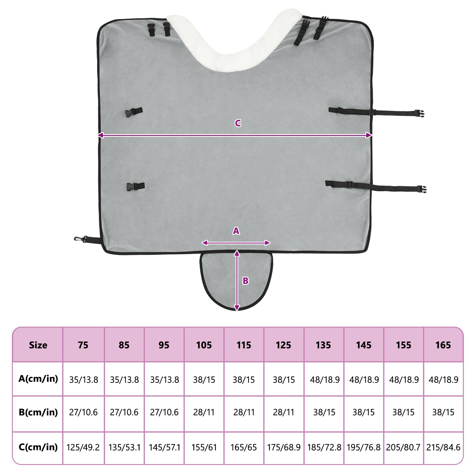 Konjski plašč Polna temno zelena 95 cm Polarna flanela - slika 10