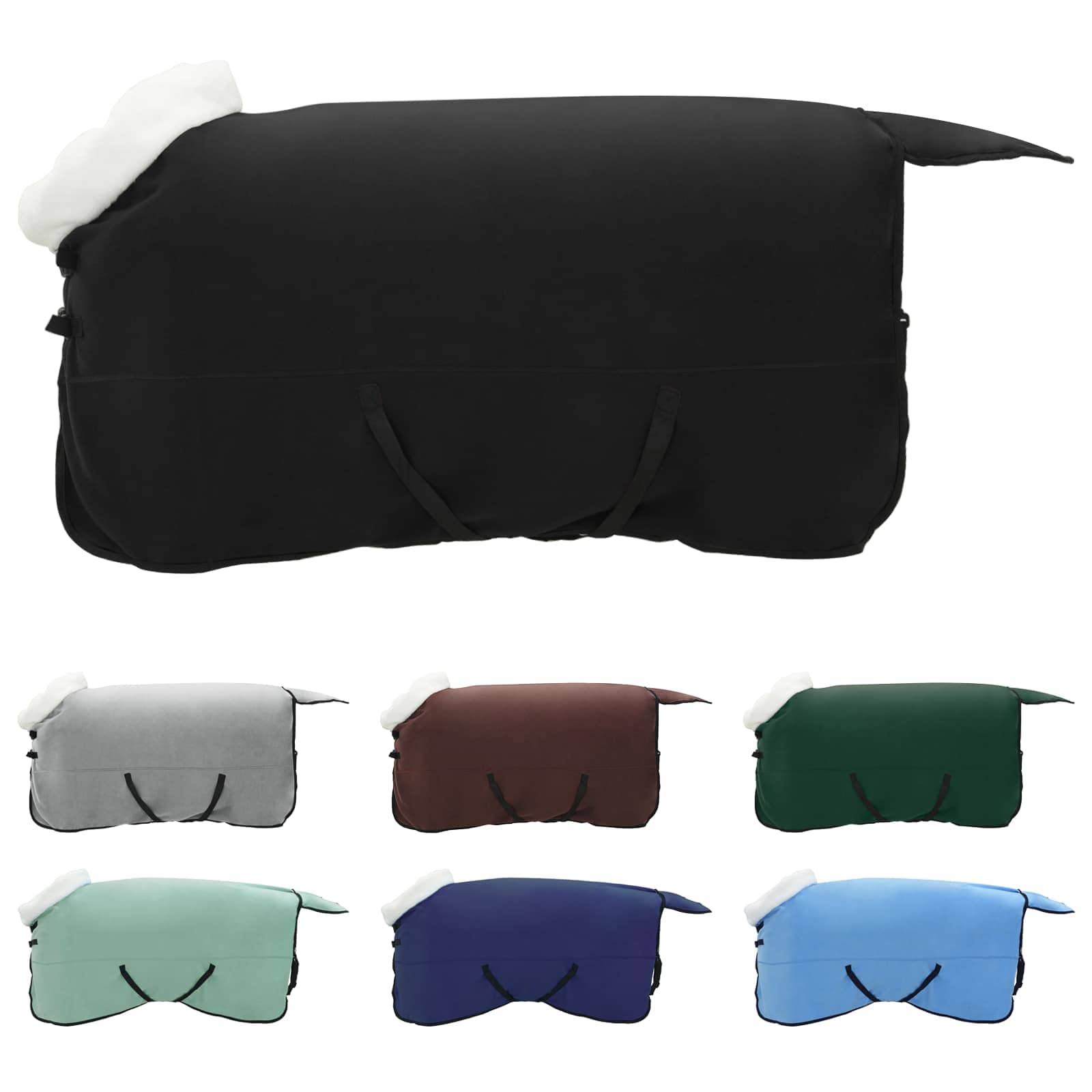 Thumbnail - vidaXL Pferdedecke Schwarz 145 cm Polarfleece