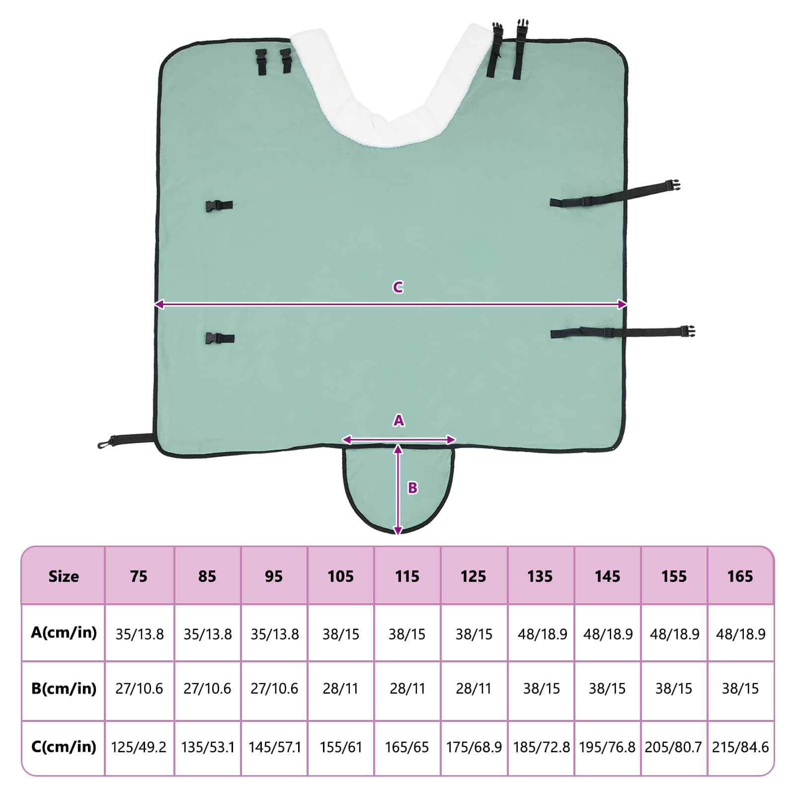 Deka pro koně Tmavě zelená 85 cm Polartec fleece - obrázek 9