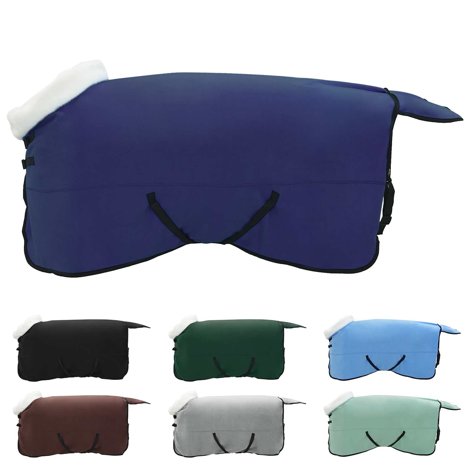 Thumbnail - vidaXL Pferdedecke Marineblau 125 cm Polarfleece
