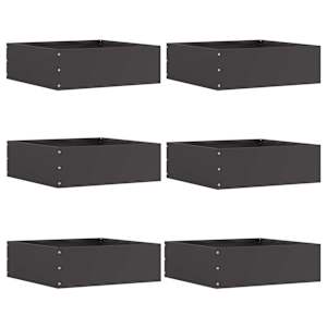 Okraj trávníku 6 pcs Černá 40 x 40 x 13 cm Ocel - obrázek 1