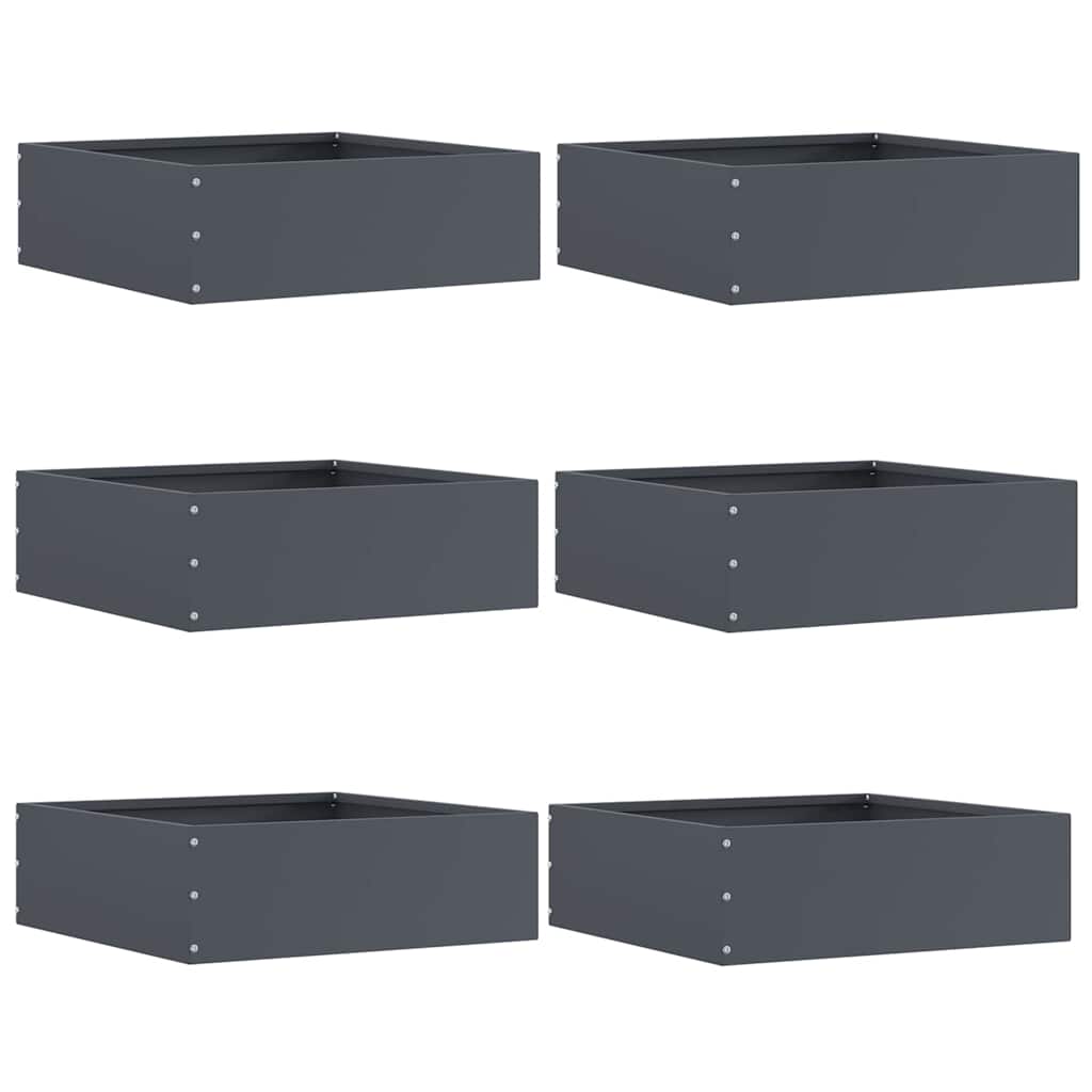 vidaXL Margine pentru gazon 6 pcs Antracit 40 x 40 x 13 cm Oțel