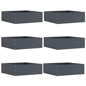 Okraj trávníku 6 pcs Antracit 40 x 40 x 13 cm Ocel - obrázek 1