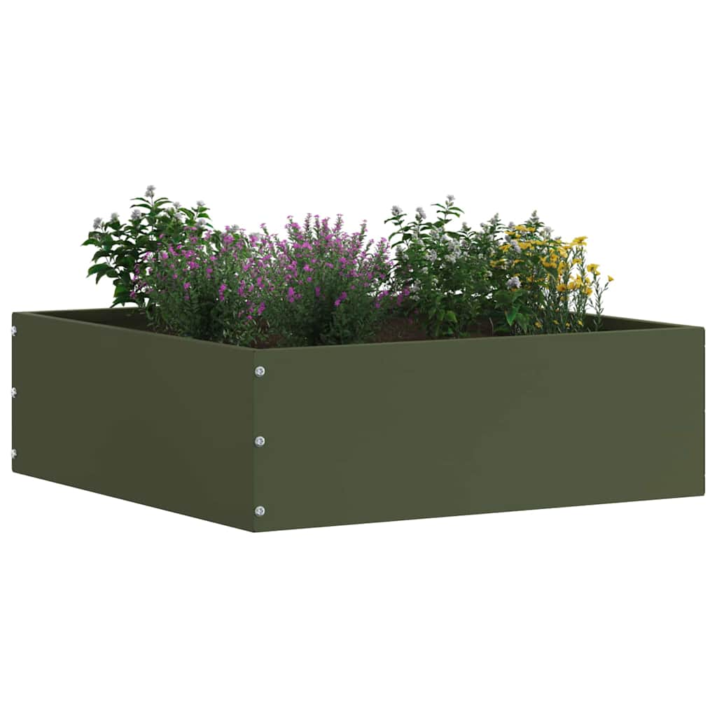 vidaXL Tuinrand Olijf Groen 40 x 40 x 13 cm Staal