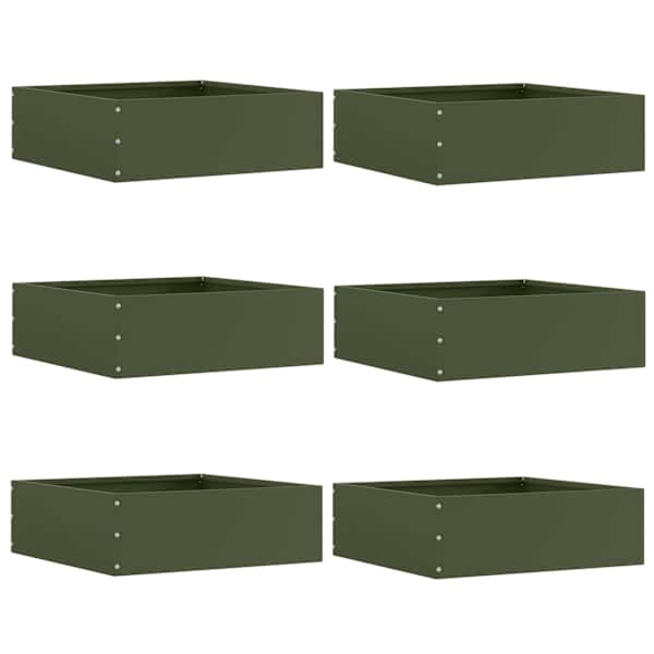 vidaXL Murupiire 6 tk 40 x 40 x 13 cm Teras Oliiviroheline