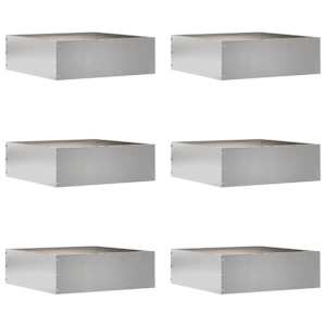 Robovi trave 6 pcs srebrna 40 x 40 x 13 cm Nerjaveče jeklo