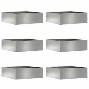 Okraj trávníku 6 pcs Stříbrná 40 x 40 x 13 cm Pozinkovaná ocel - obrázek 1