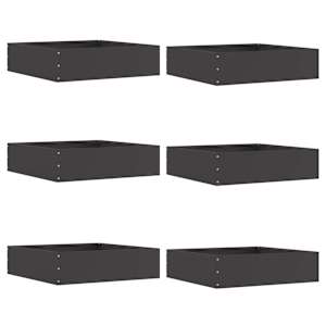 Okraj trávníku 6 pcs Černá 50 x 50 x 13 cm Ocel - obrázek 1