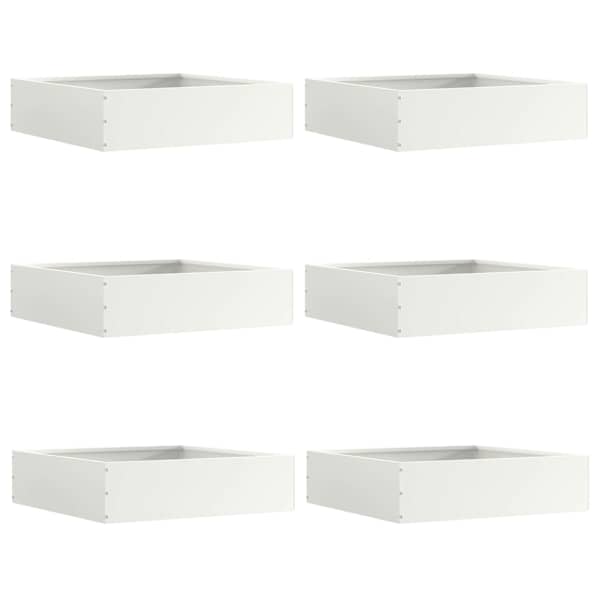 vidaXL Murupiire 6 tk 50 x 50 x 13 cm Teras Valge