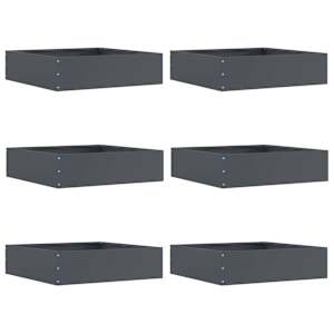 Robovi trave 6 pcs Antracit 50 x 50 x 13 cm Jeklo