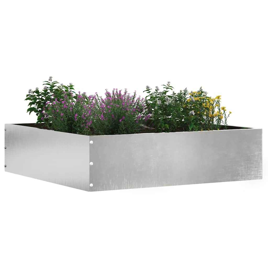 vidaXL Tuinrand Zilver 50 x 50 x 13 cm Roestvrij staal