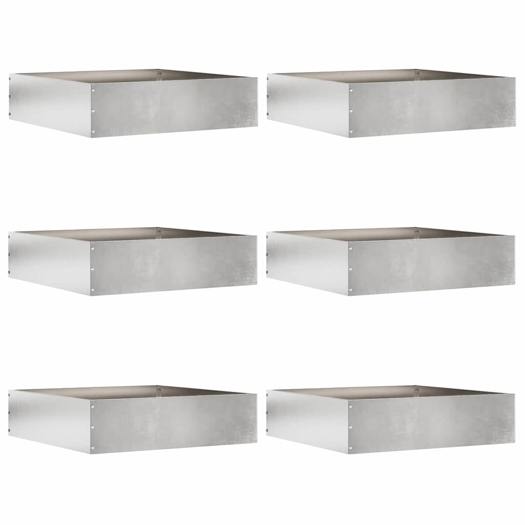 vidaXL Margine pentru gazon 6 pcs Argintiu 50 x 50 x 13 cm