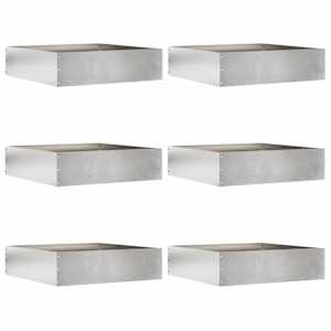Okraj trávníku 6 pcs Stříbrná 50 x 50 x 13 cm Nerezová ocel - obrázek 1