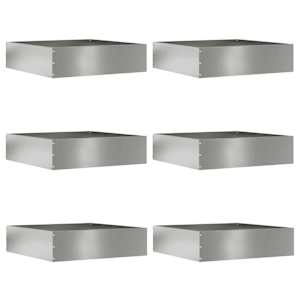 Okraj trávníku 6 pcs Stříbrná 50 x 50 x 13 cm Pozinkovaná ocel - obrázek 1