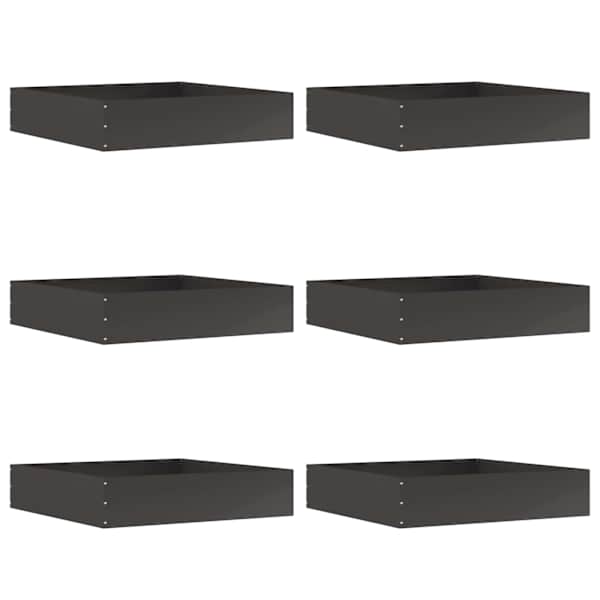 vidaXL Murupiire 6 tk 60 x 60 x 13 cm Teras Must