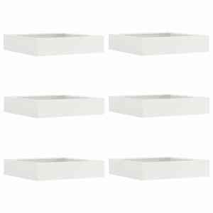 Okraj trávníku 6 pcs Bílá 60 x 60 x 13 cm Ocel - obrázek 2