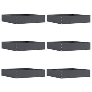 Okraj trávníku 6 pcs Antracit 60 x 60 x 13 cm Ocel - obrázek 2
