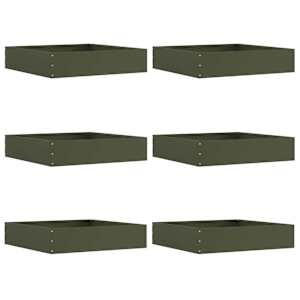 Okraj trávníku 6 pcs Olivově zelená 60 x 60 x 13 cm Ocel - obrázek 2