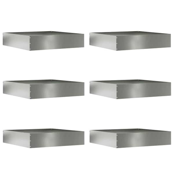 vidaXL Murupiire 6 tk 60 x 60 x 13 cm Tsingitud teras H&otilde;bedane
