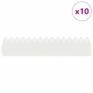 Obrubníky trávníku 10 pcs Bílá 103 x 0,05 x 22 cm Ocel - obrázek 3