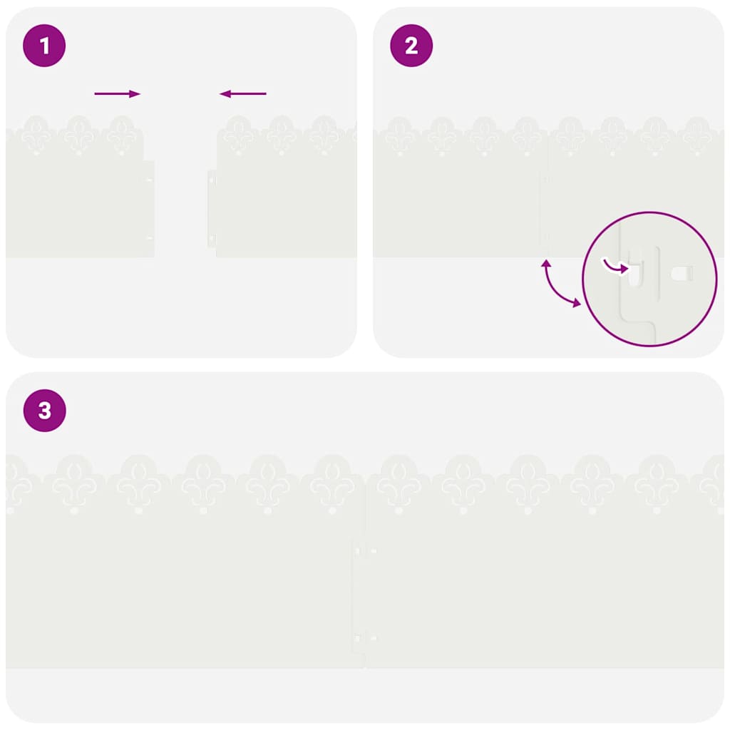 Περιγράμματα γκαζόν 20 pcs Λευκό 103 x 0,05 x 22 εκ Ατσάλι - Image 9