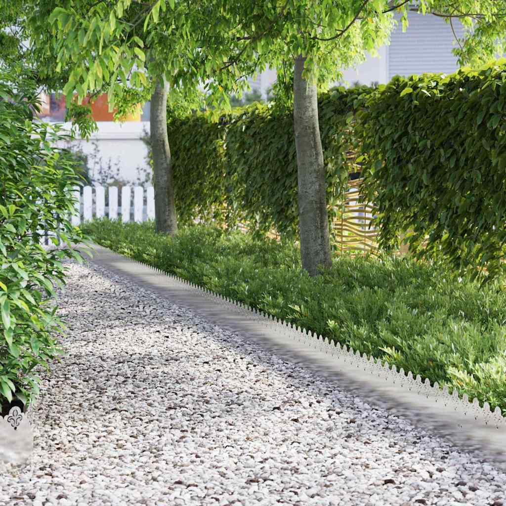 vidaXL Borduri pentru gazon 20 pcs Argintiu 103 x 0,05 x 22 cm